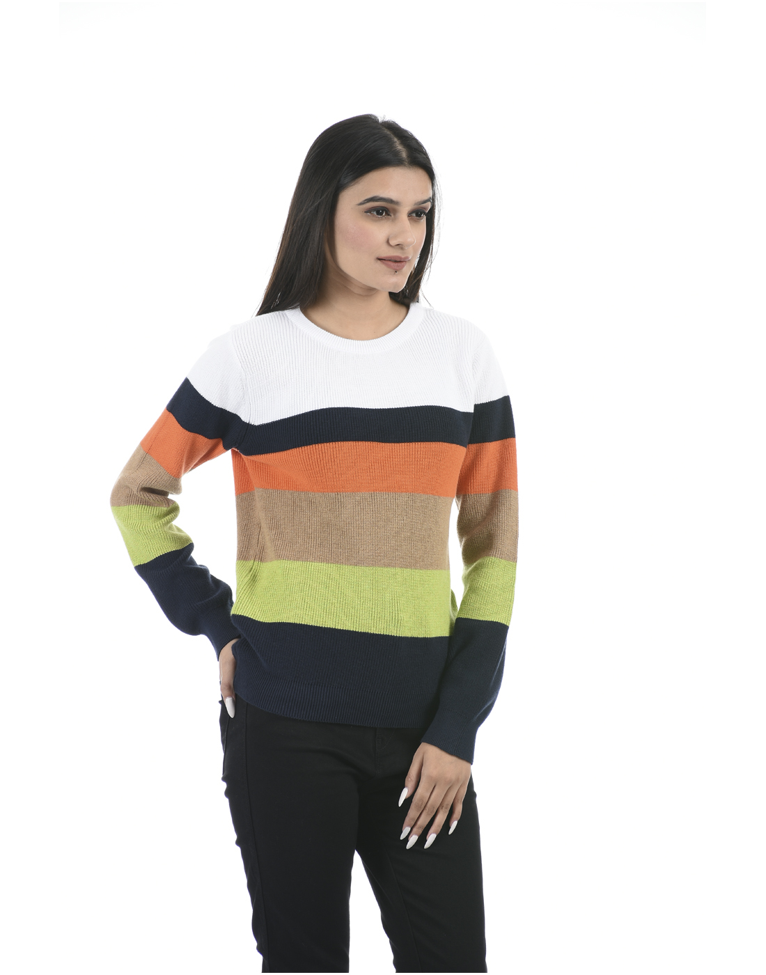 Portobello Wome Casual Wear Multicolor Sweater